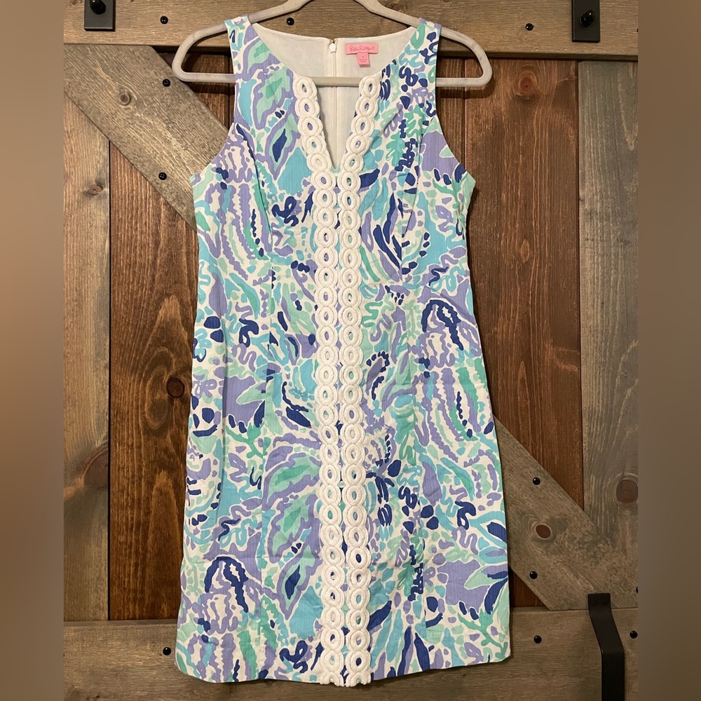 Lilly Pulitzer Floral Blue and White Dress